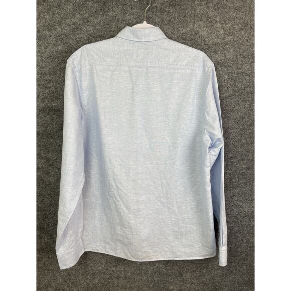 Ted Baker London Men's Size 5 (US XL) Linen Cotton Blend Pale Blue Long Sleeve - Picture 7 of 14